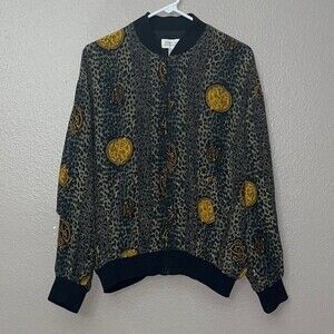 Sunny Leigh 80’s Silk Leopard Print Bomber Jacket